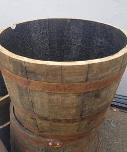 whiskey oak barrel - half cut ideal for the garden